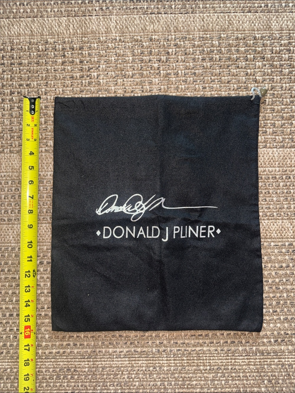 Donald J. Pliner Black Drawstring Dust Pouch